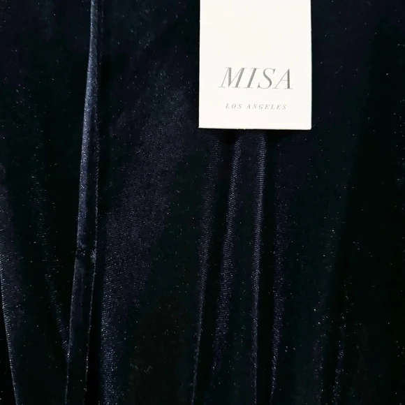 MISA Los Angeles | Lorena Blue Velvet Long Sleeve Ruffle Mini Dress Size XS NWT - Picture 6 of 10